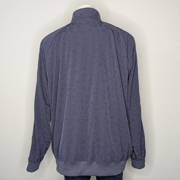 Athleta Blue Leopard Print Zip Up Jacket 1X - Picture 5 of 9